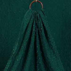 Green - Kutch Bandhani Tie-Dye Chanderi Silk Fabric 19