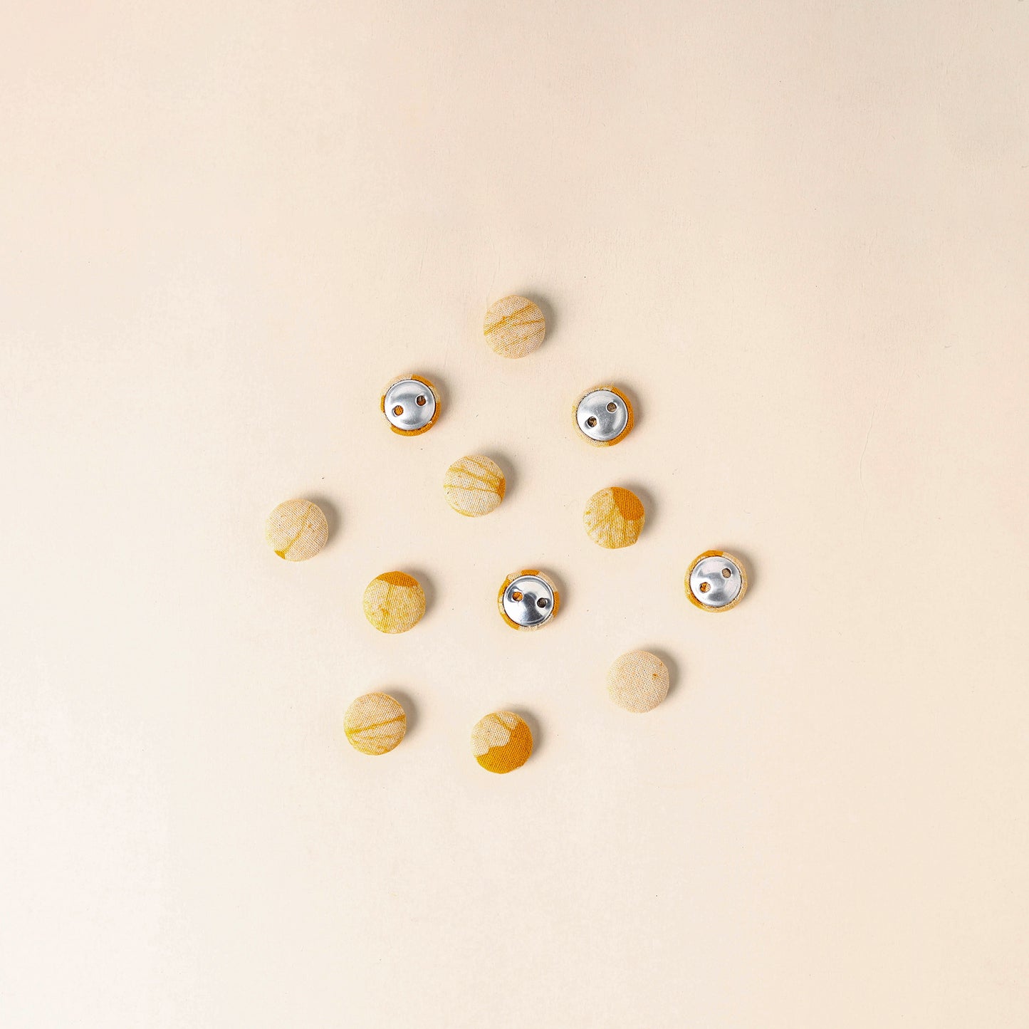  Yellow Handmade Fabric Button Small at iTokri