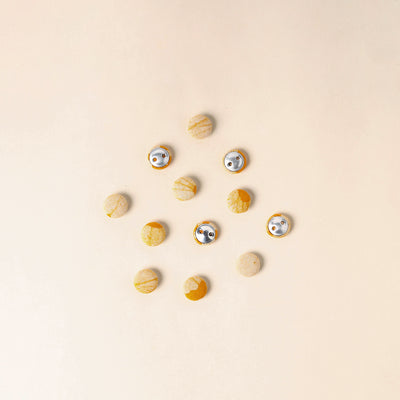  Yellow Handmade Fabric Button Small at iTokri