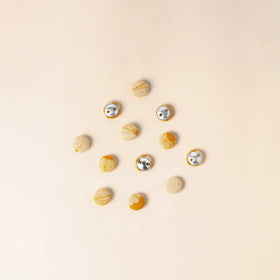  Yellow Handmade Fabric Button Small at iTokri