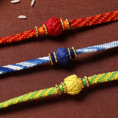 Tribal Hand Embroidered Rakhi (Set of 3)