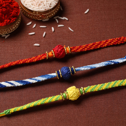 Tribal Hand Embroidered Rakhi (Set of 3)