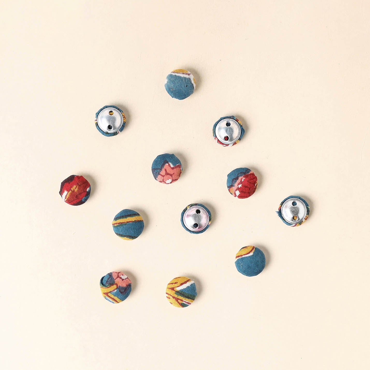 Multicolor Handmade Fabric Button Small at iTokri