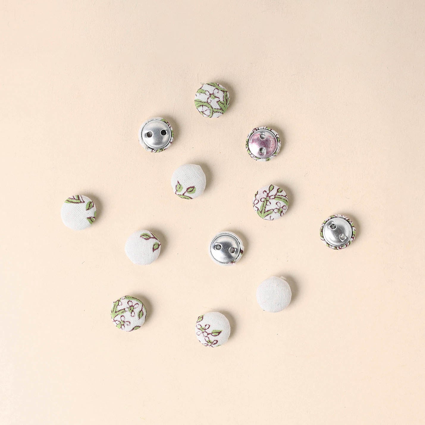  White Handmade Fabric Button Small at iTokri