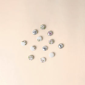  White Handmade Fabric Button Small at iTokri