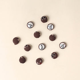  Brown Handmade Fabric Button Small at iTokri