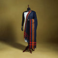 Blue - dharwad cotton dupatta with zari border 02