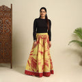Buy 24 Kali Yellow Patchwork Cotton Long Shibori Tie-Dye Skirt