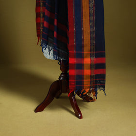 Blue - dharwad cotton dupatta with zari border 02