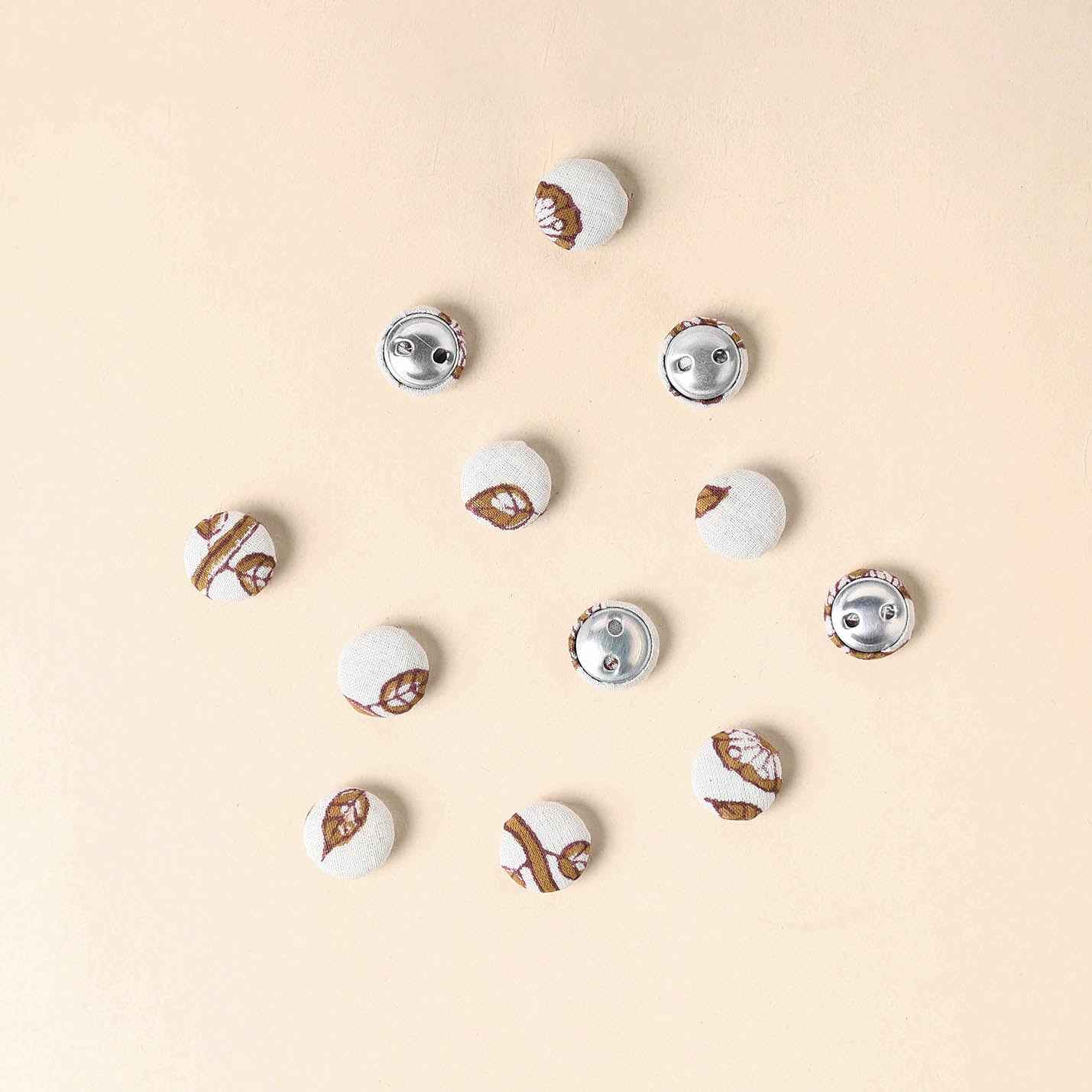  White Handmade Fabric Button Small at iTokri