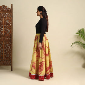 Buy 24 Kali Yellow Patchwork Cotton Long Shibori Tie-Dye Skirt