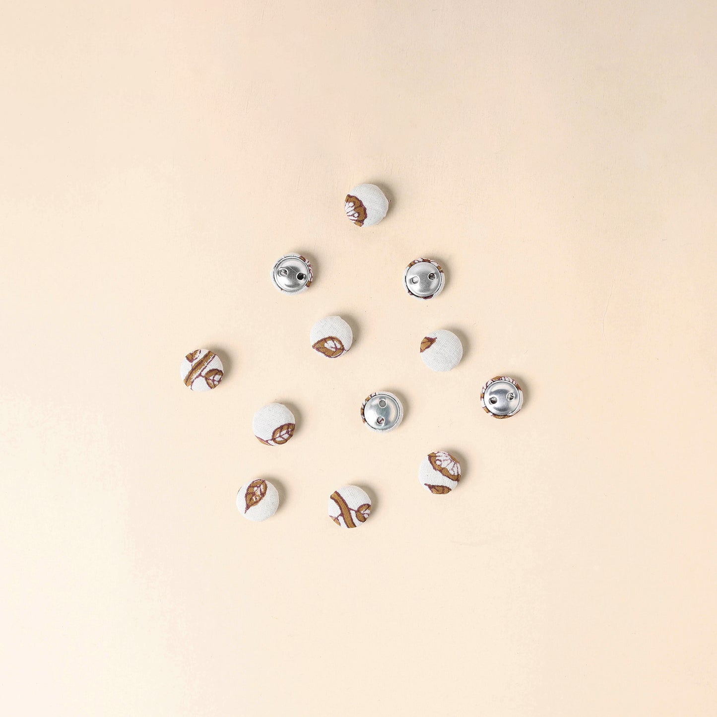  White Handmade Fabric Button Small at iTokri