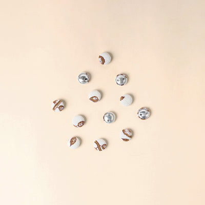  White Handmade Fabric Button Small at iTokri