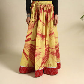 Buy 24 Kali Yellow Patchwork Cotton Long Shibori Tie-Dye Skirt
