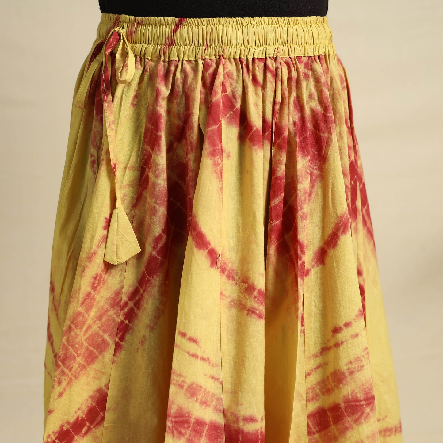 Buy 24 Kali Yellow Patchwork Cotton Long Shibori Tie-Dye Skirt