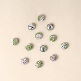  Green Handmade Fabric Button Small at iTokri