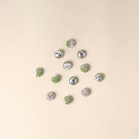  Green Handmade Fabric Button Small at iTokri
