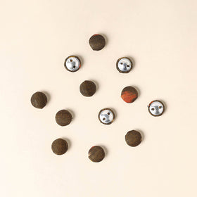  Brown Handmade Fabric Button Small at iTokri