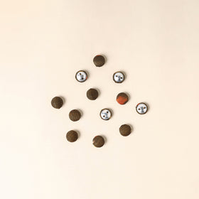  Brown Handmade Fabric Button Small at iTokri