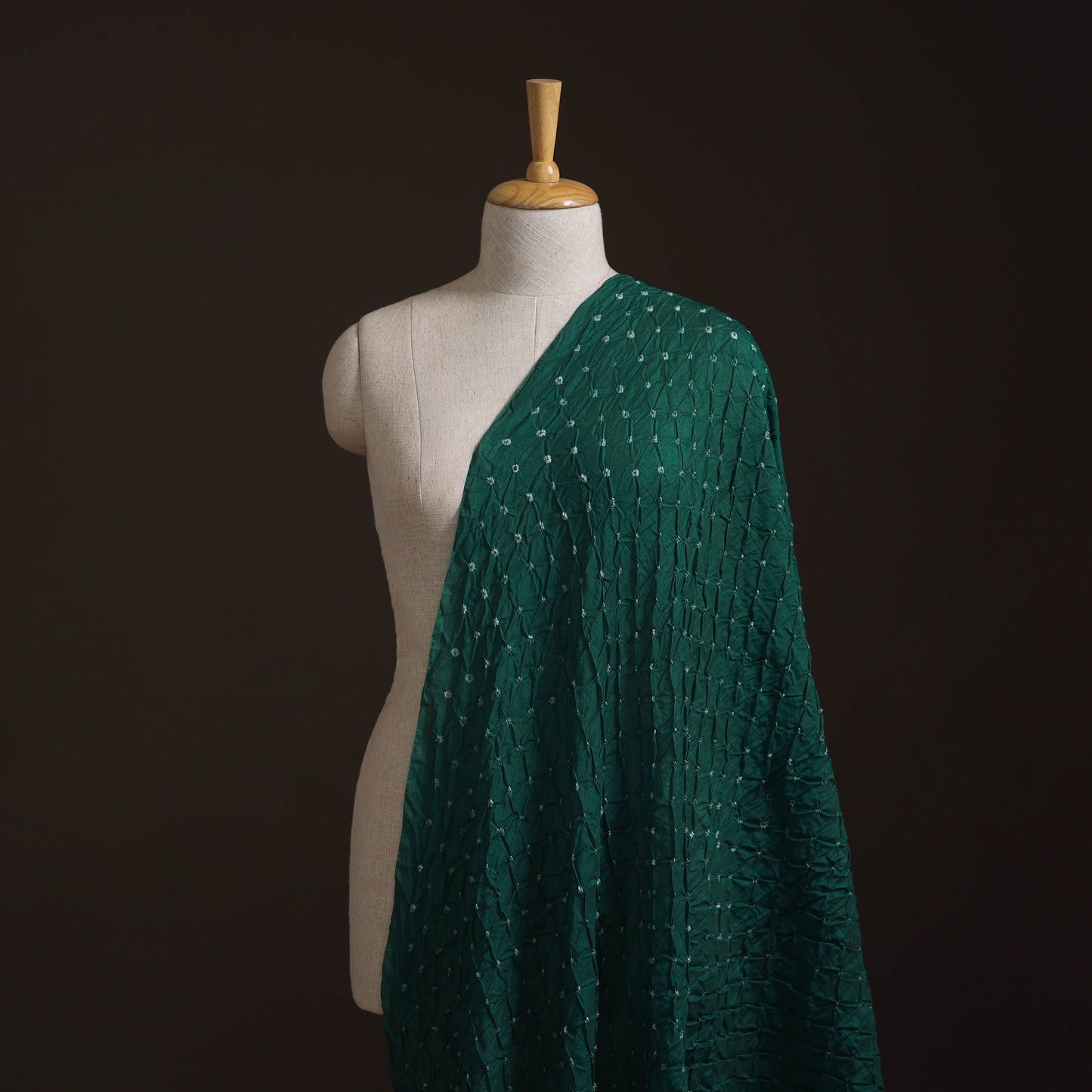 Kutch Bandhani Tie-Dye Chanderi Silk Fabric 19