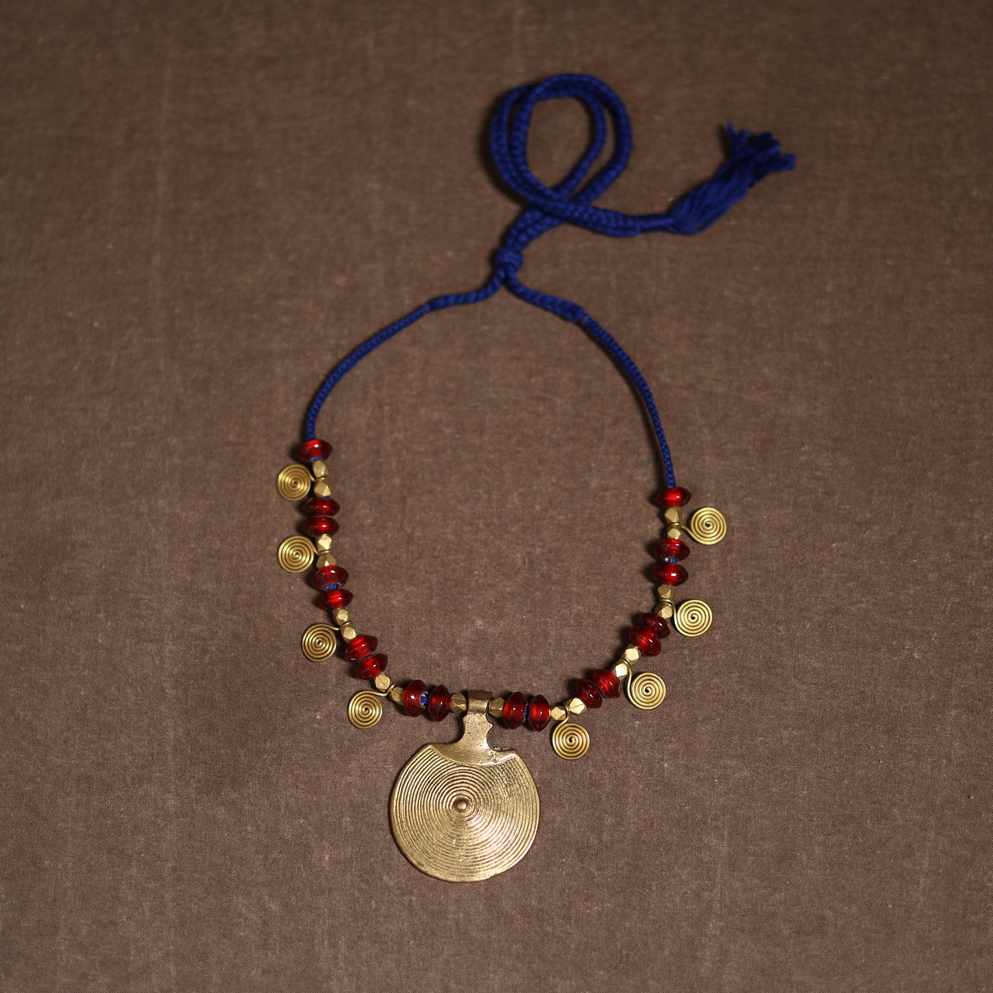 Tribal Odisha Dokra Thread & Bead Work Handmade Pendant Necklace 67