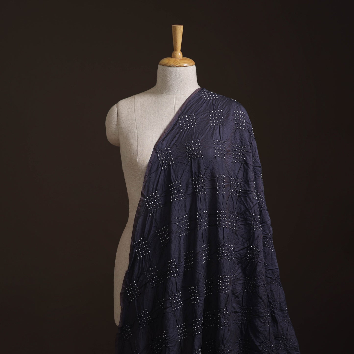 Kutch Bandhani Tie-Dye Chanderi Silk Fabric 24