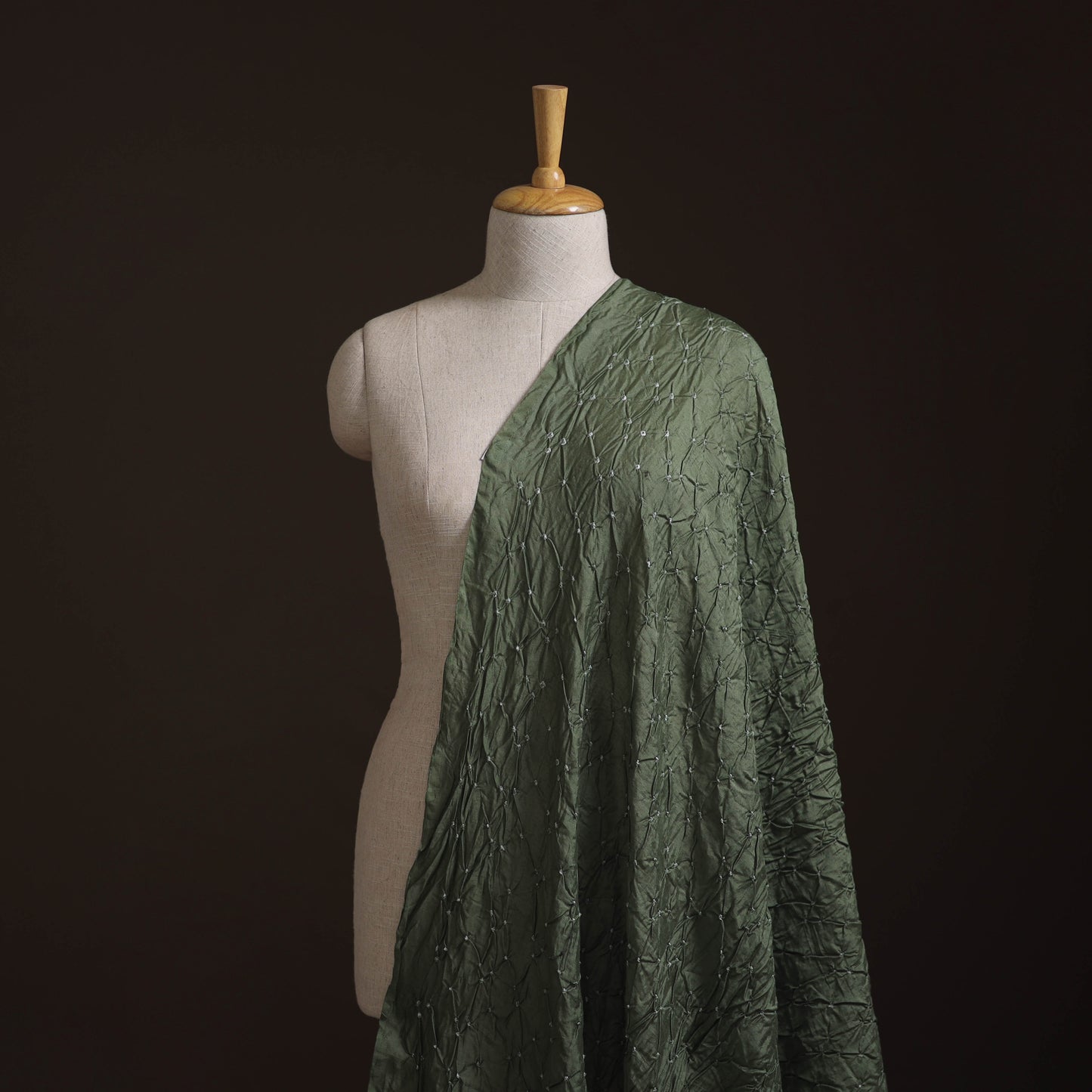 Kutch Bandhani Tie-Dye Chanderi Silk Fabric 20