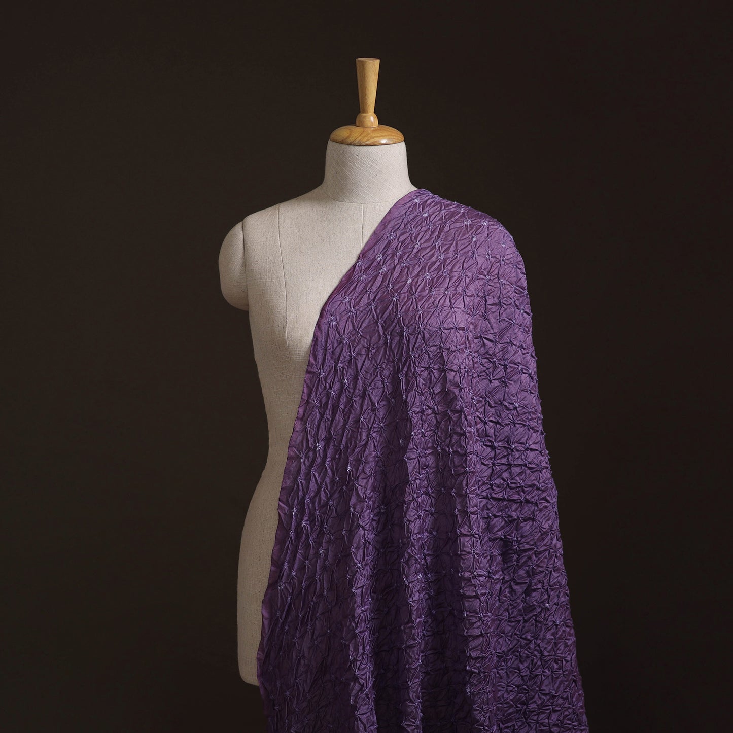 Kutch Bandhani Tie-Dye Chanderi Silk Fabric 17