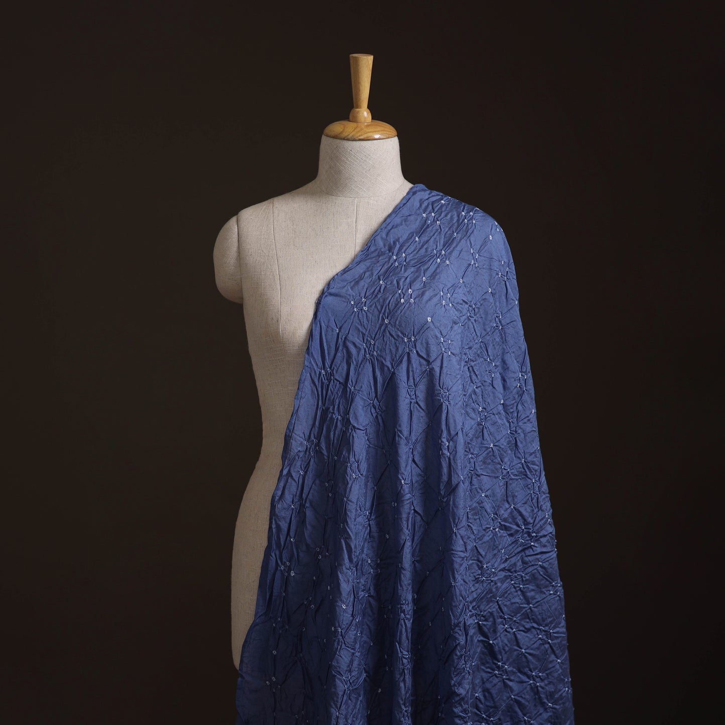 Kutch Bandhani Tie-Dye Chanderi Silk Fabric 16