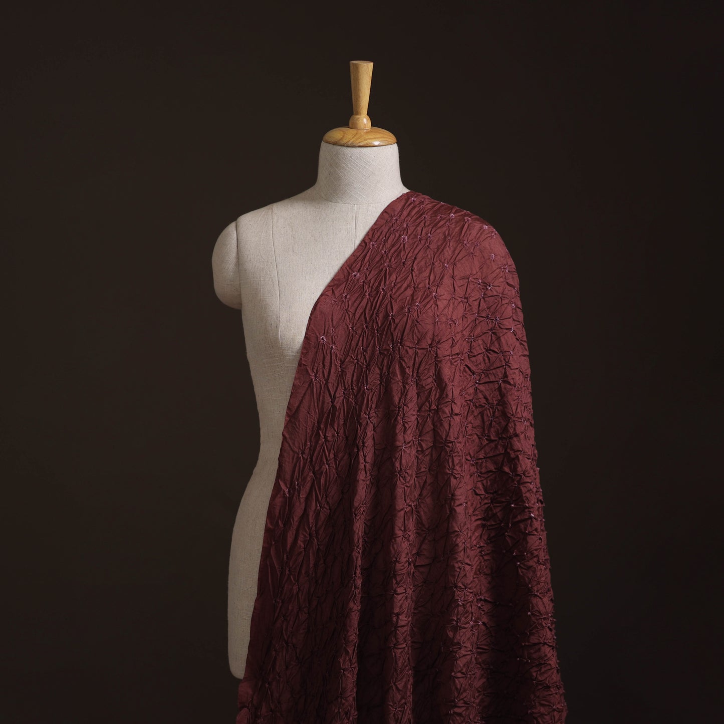 Kutch Bandhani Tie-Dye Chanderi Silk Fabric 15