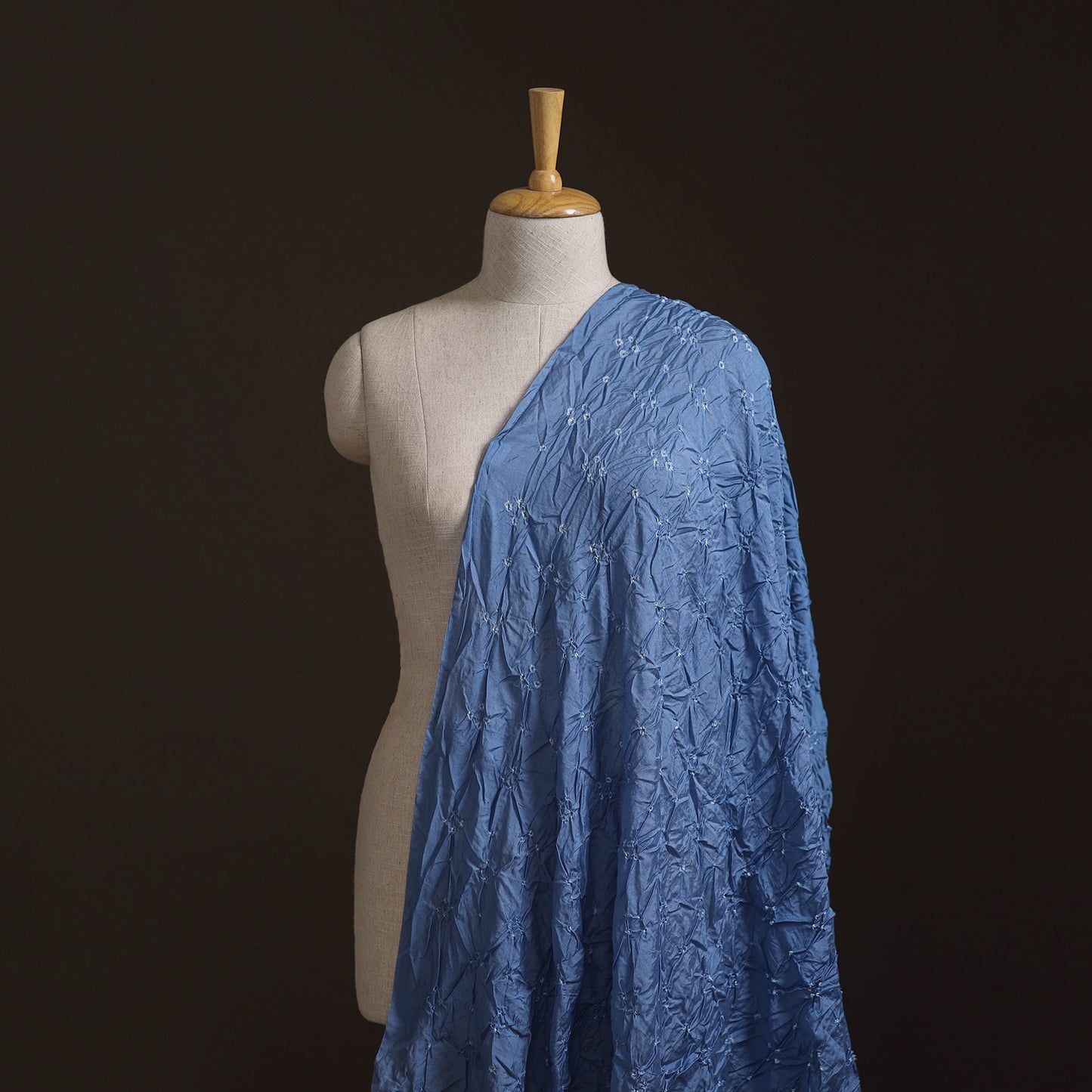 Kutch Bandhani Tie-Dye Chanderi Silk Fabric 14
