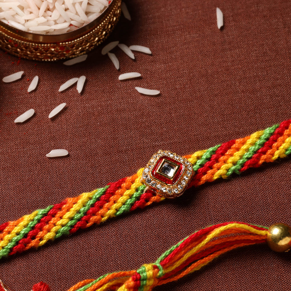 Tribal Hand Embroidered Couple Rakhi