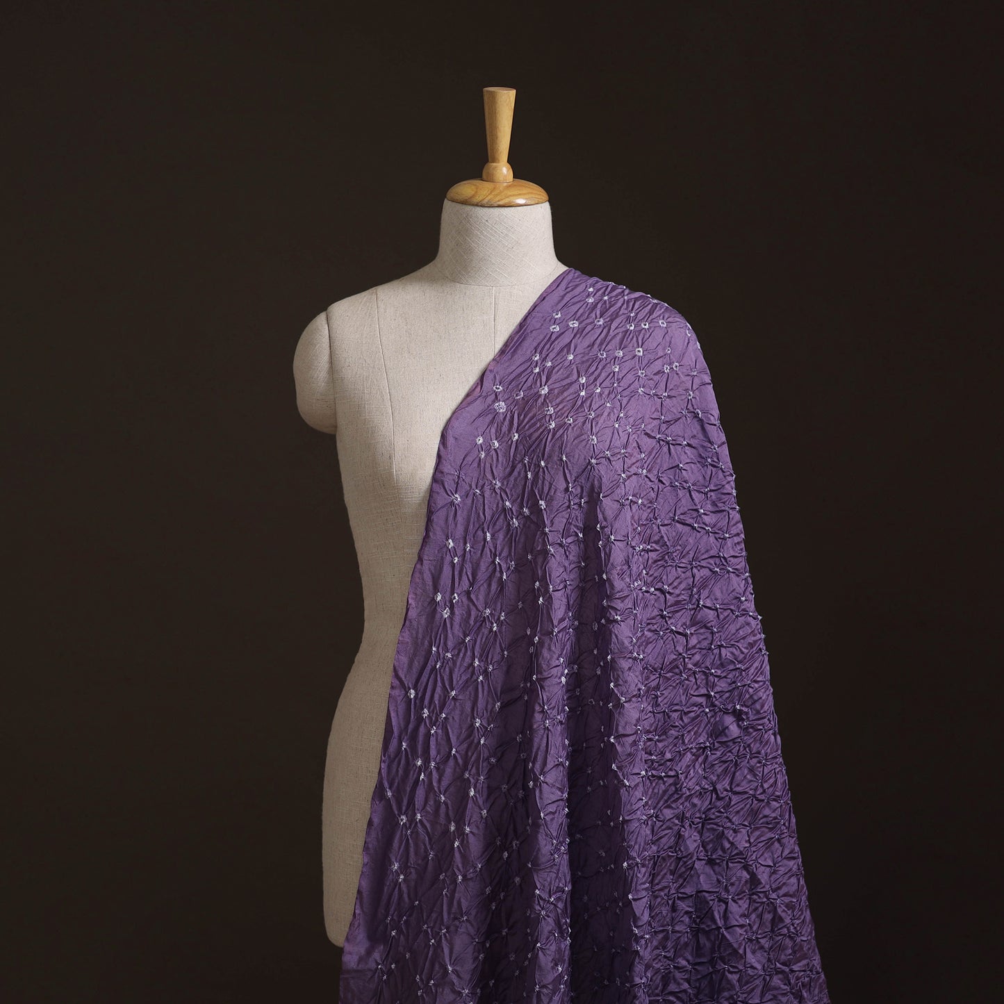Kutch Bandhani Tie-Dye Chanderi Silk Fabric 11