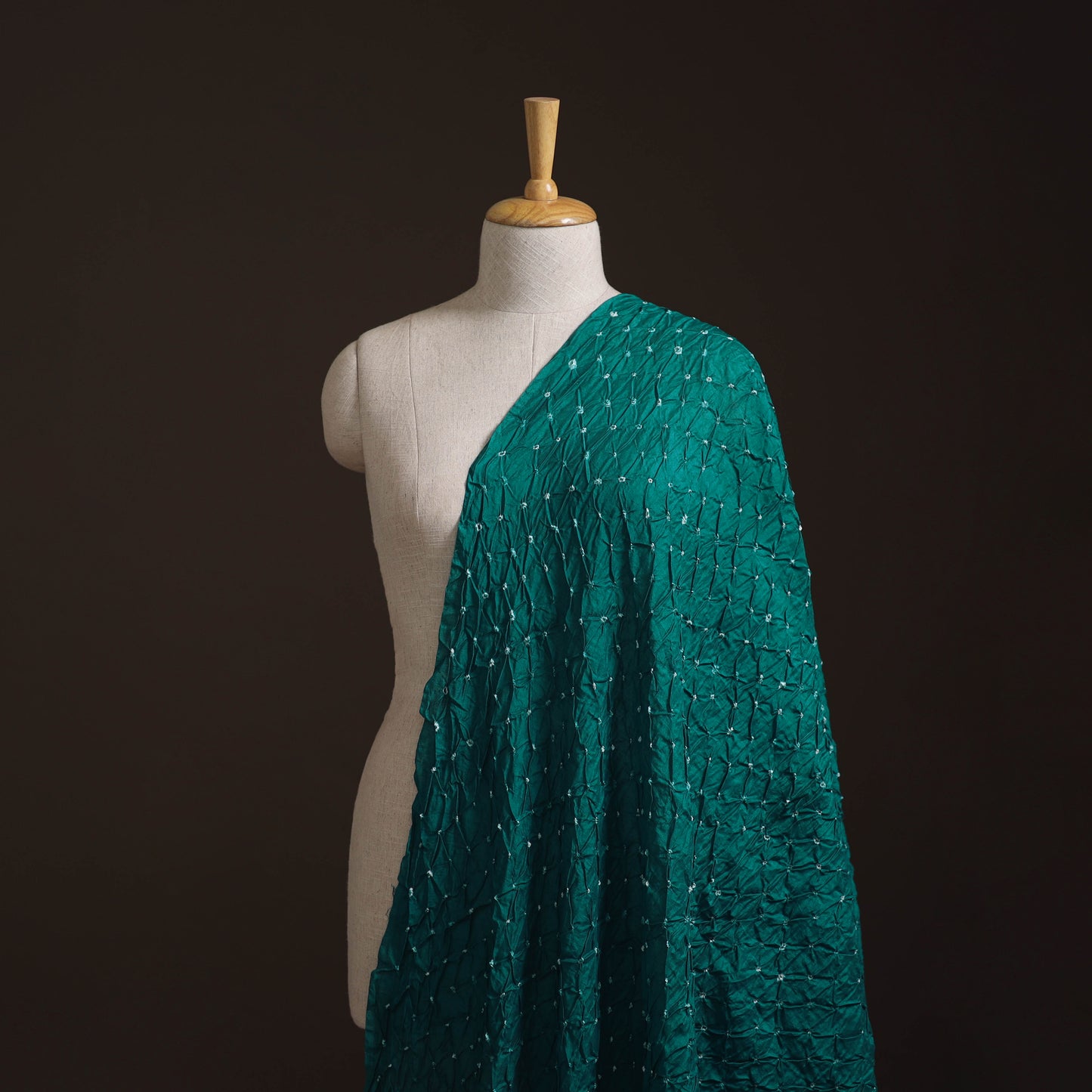 Kutch Bandhani Tie-Dye Chanderi Silk Fabric 10