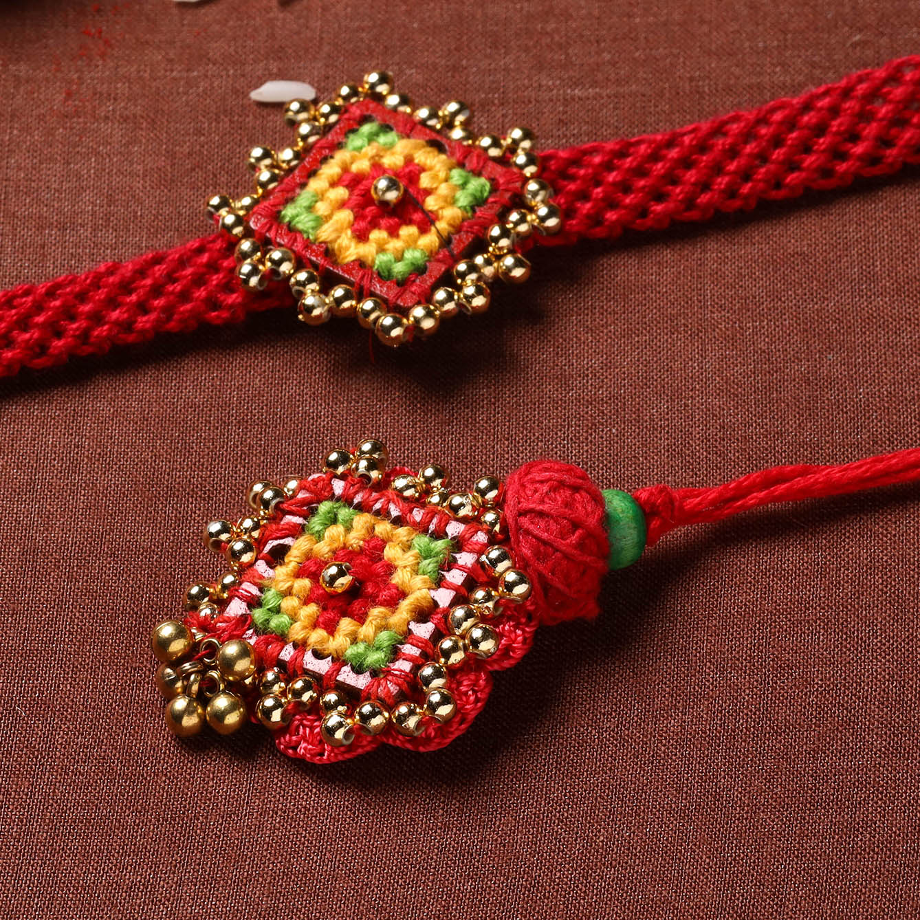 Tribal Hand Embroidered Rakhi & Lumba Set