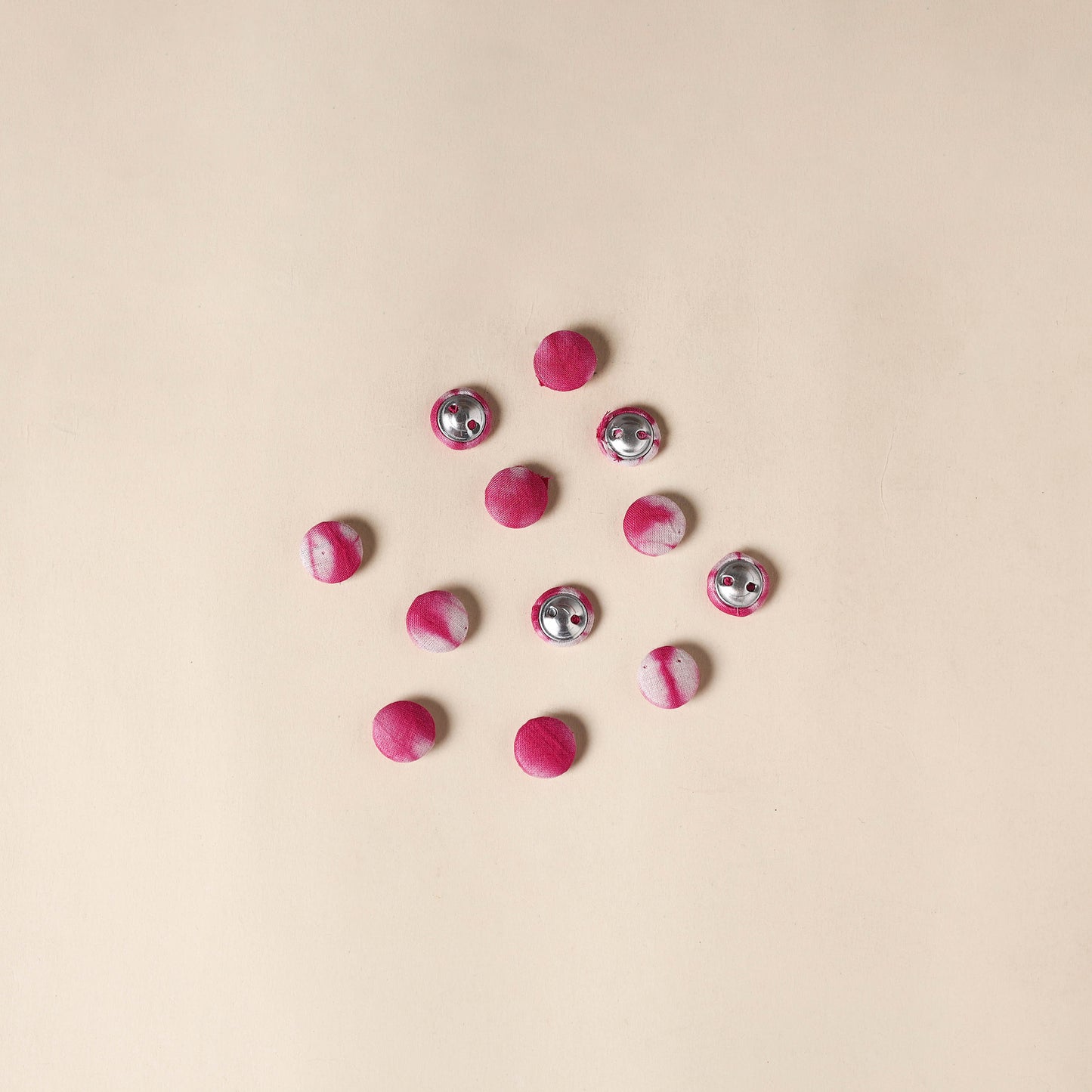  Pink Handmade Fabric Button Small at iTokri