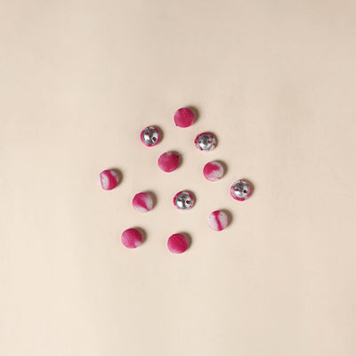  Pink Handmade Fabric Button Small at iTokri