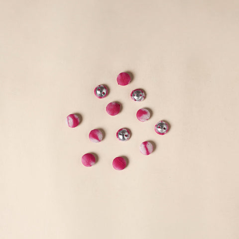  Pink Handmade Fabric Button Small at iTokri