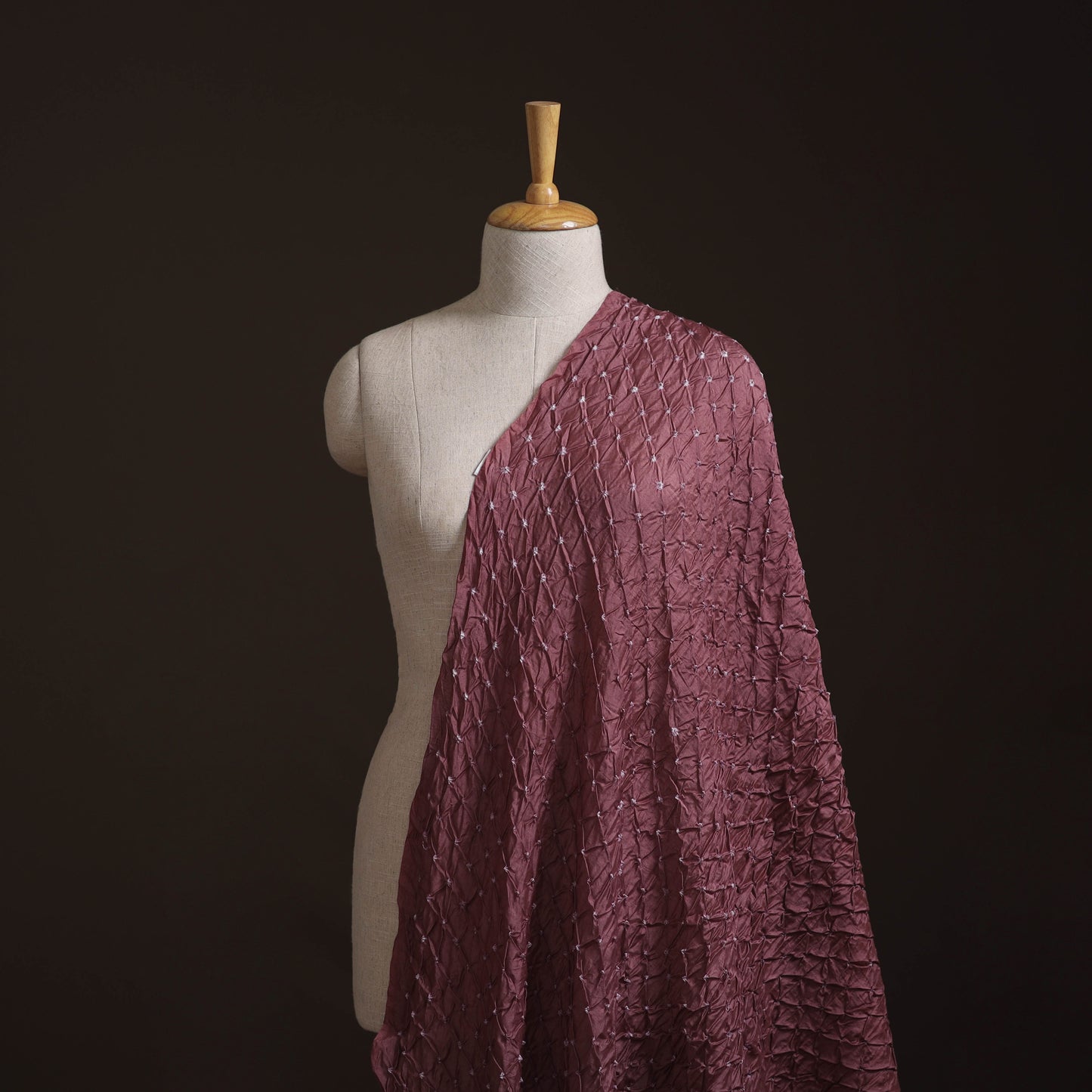 Kutch Bandhani Tie-Dye Chanderi Silk Fabric 09