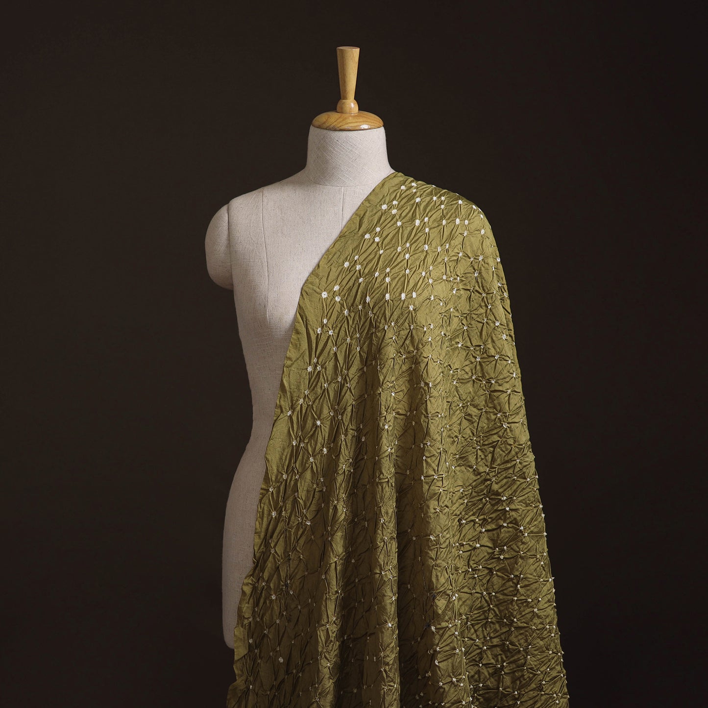 Kutch Bandhani Tie-Dye Chanderi Silk Fabric 06