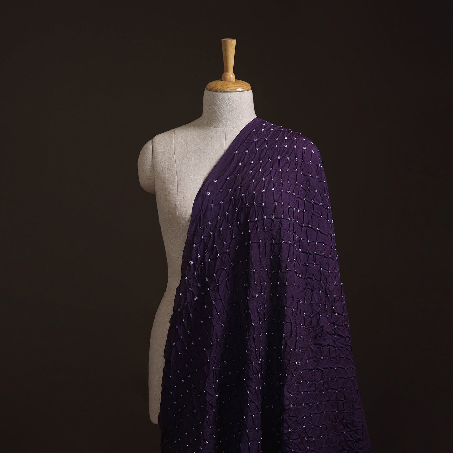 Kutch Bandhani Tie-Dye Chanderi Silk Fabric 05