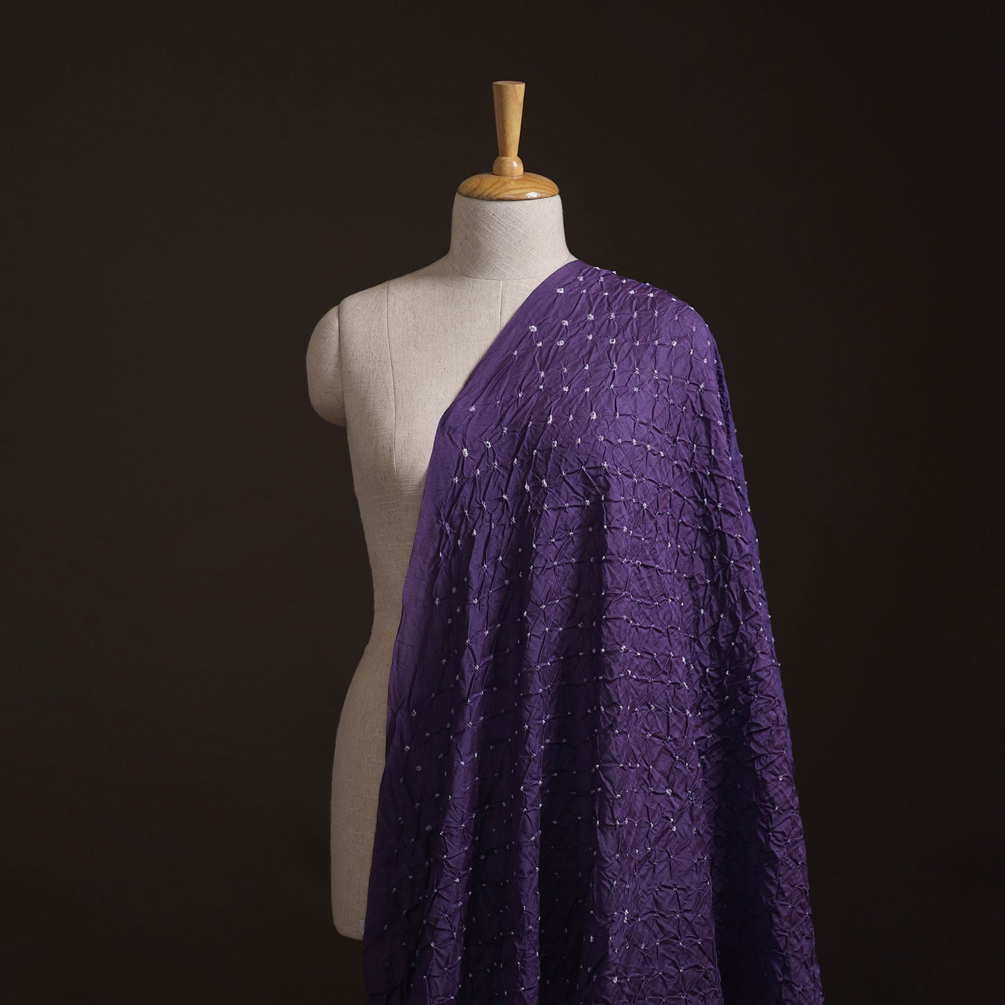 Kutch Bandhani Tie-Dye Chanderi Silk Fabric 02