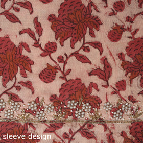 Pink - jahota hand embroidery cotton blouse piece 49