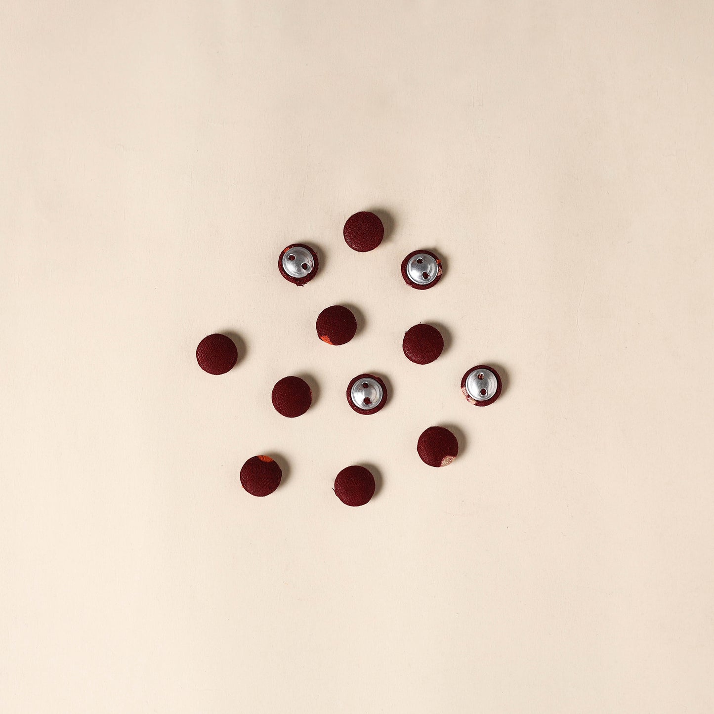  Maroon Handmade Fabric Button Small at iTokri