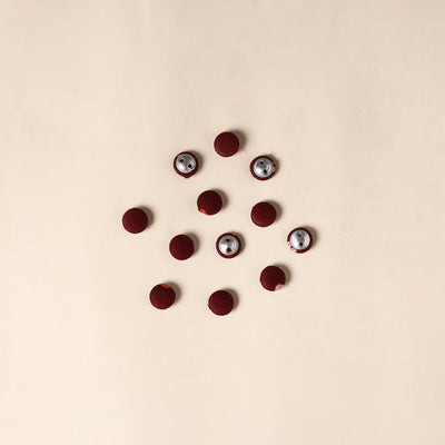  Maroon Handmade Fabric Button Small at iTokri
