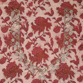 Pink - jahota hand embroidery cotton blouse piece 49