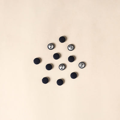  Black Handmade Fabric Button Small at iTokri