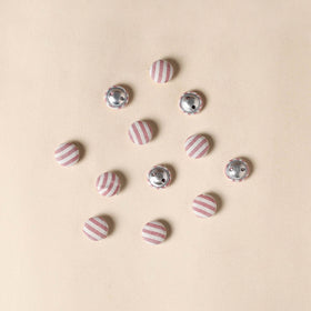  Pink Handmade Fabric Button Small at iTokri