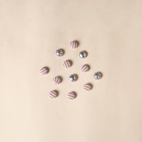  Pink Handmade Fabric Button Small at iTokri