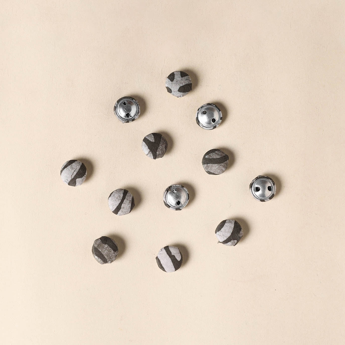  Grey Handmade Fabric Button Small at iTokri